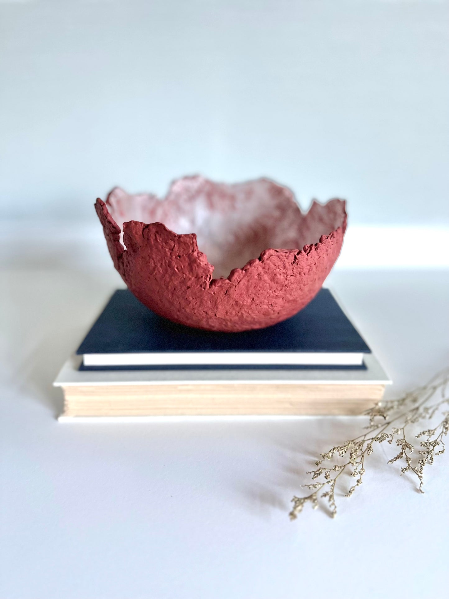 Maroon Eggshell Decorative Bowl Paper Mache Material