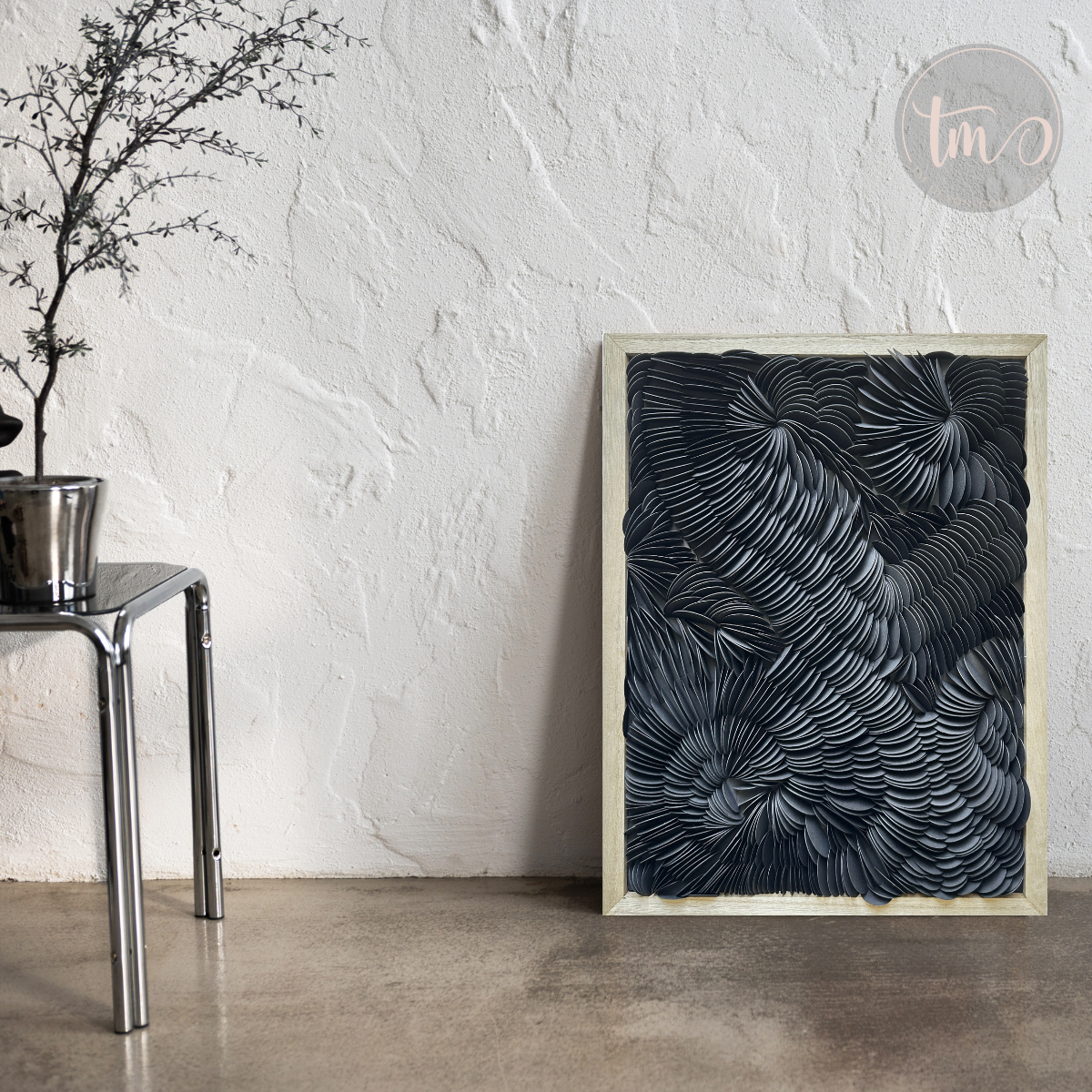 Stirrings Black Origami Framed Wall Art