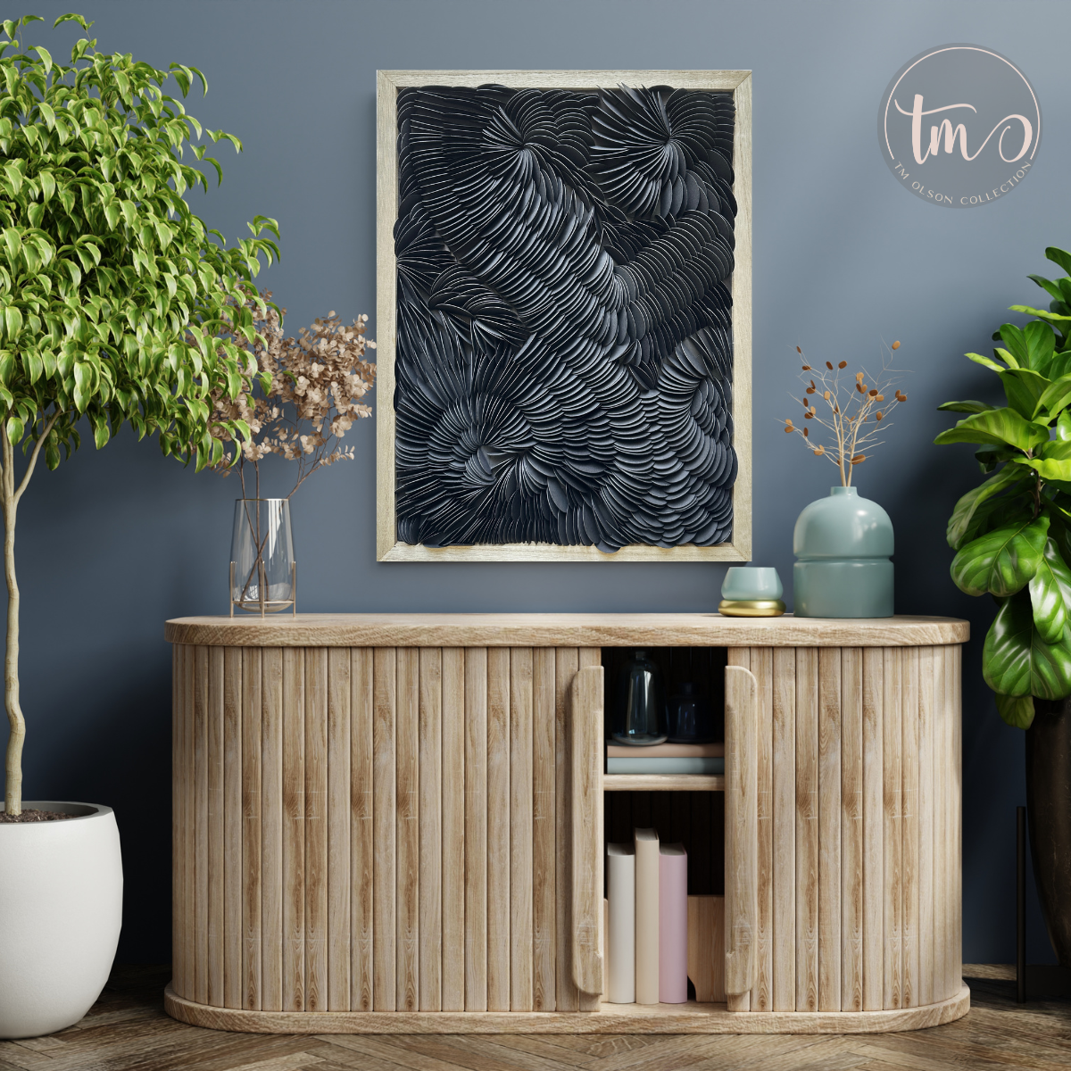 Stirrings Black Origami Framed Wall Art